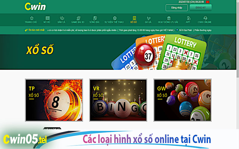 Các loại hình xổ số online hấp dẫn và phong phú tại CWin